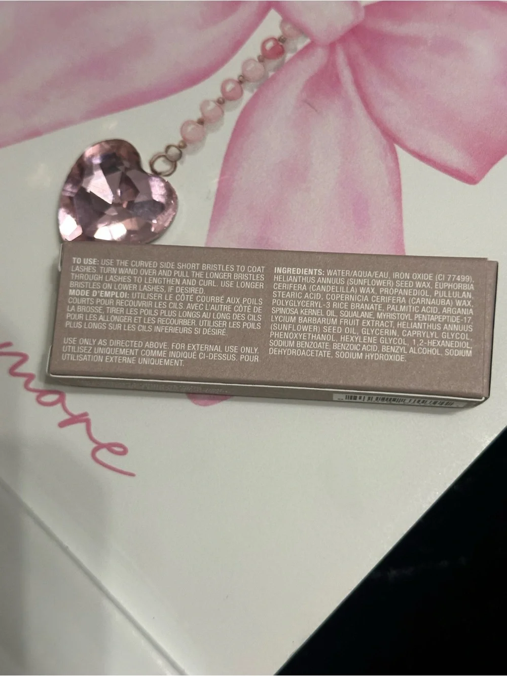 ROSE INC Pink Heart Pendant Necklace with Beaded Chain